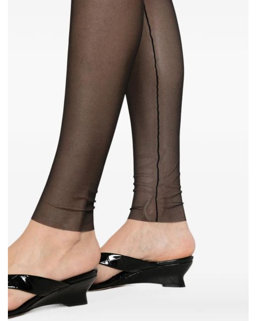 Patrizia Pepe Black Sheer Tulle Leggings