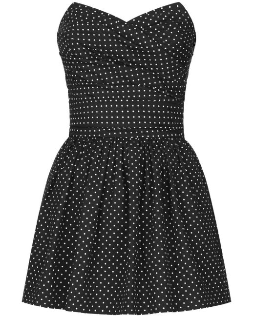 Dolce & Gabbana Black Polka-dot Bustier Minidress