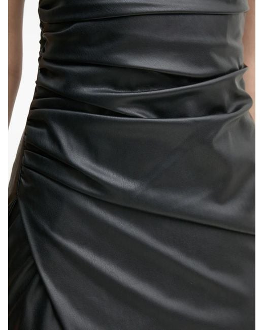 Sisley Black Draped Strapless Mini Dress