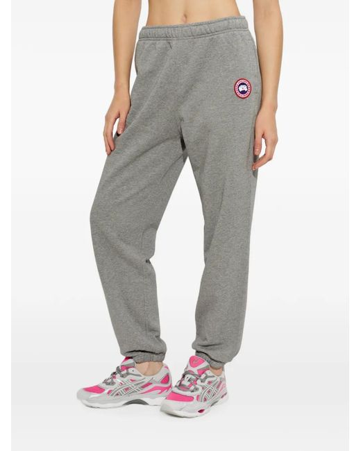 Canada Goose Gray Wander Logo-Patch Track Pants