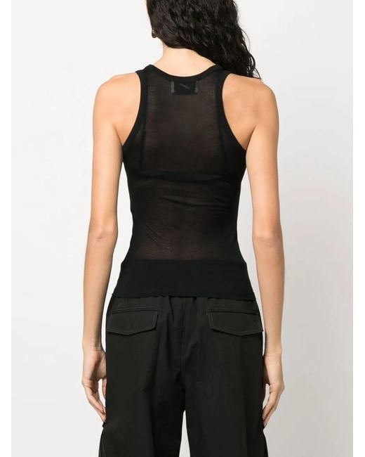 Coperni Black Semi-Sheer Racerback Top
