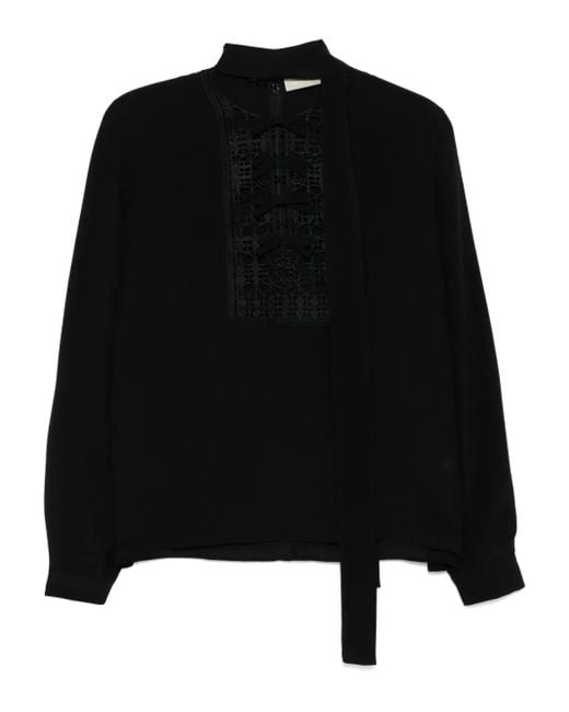 Elie Saab Black Long-Sleeved Blouse