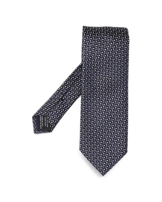 Tom Ford Blue Geometric-Pattern Silk Tie for men