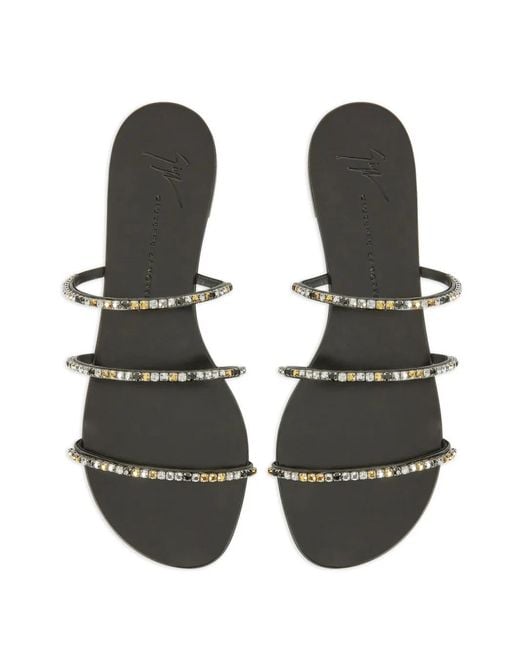 Giuseppe Zanotti White Dark Colorful Embellished Sandals