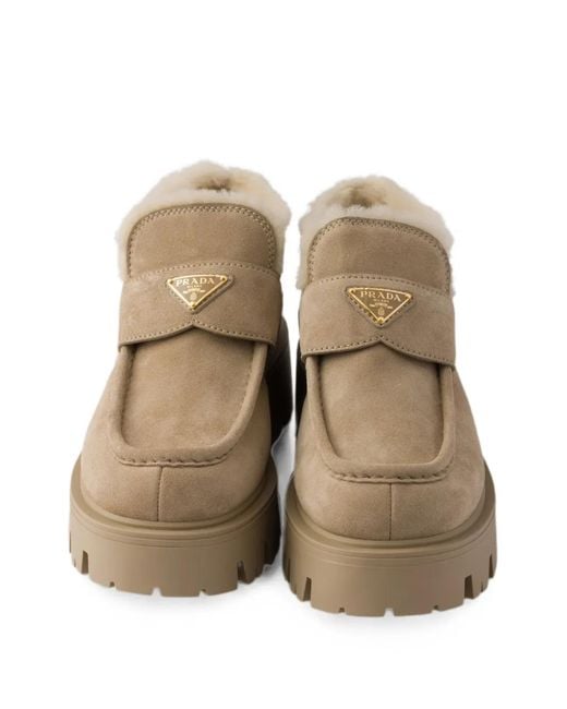 Prada Brown Suede Loafers
