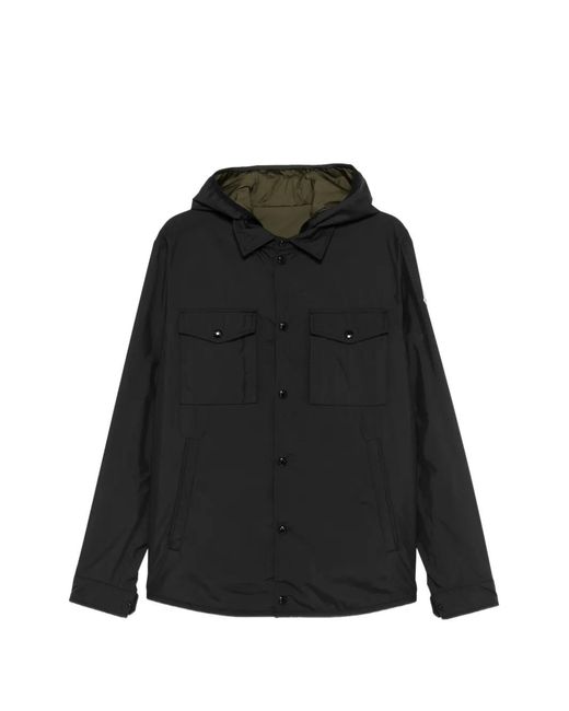 Moncler Black Logo-Patch Hooded Jacket for men