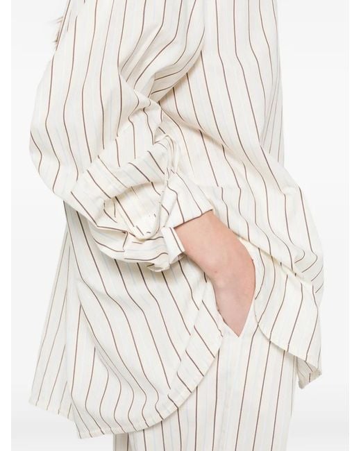 Faithfull The Brand White Angelo Pinstriped Shirt