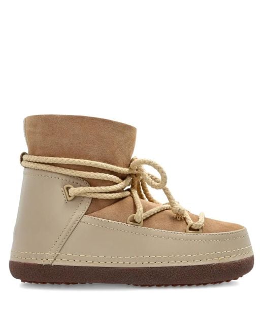 Inuikii Natural Leather Lace-Up Snow Boots
