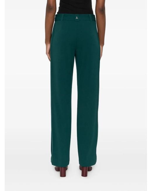 Patrizia Pepe Green Straight-Leg Trousers