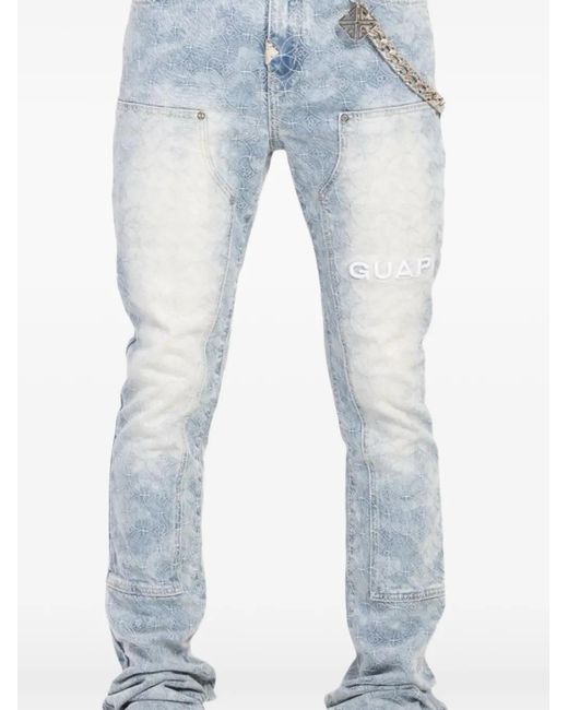 GUAPI Blue Sashiko Appliqué Jeans for men