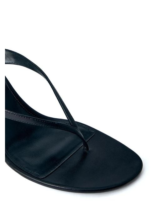 Saint Laurent Black Thong Strap Heeled Mules