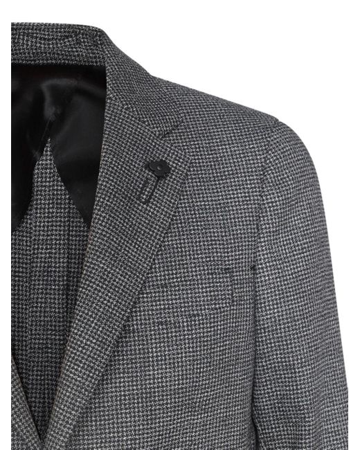 Lardini Gray Houndstooth Two-Piece Blazer for men