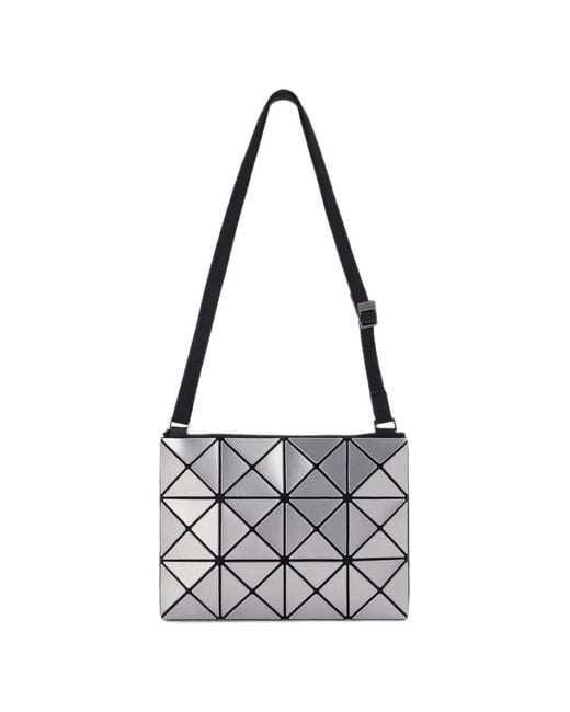 Issey Miyake White Lucent Basics Geometric-Panel Shoulder Bag