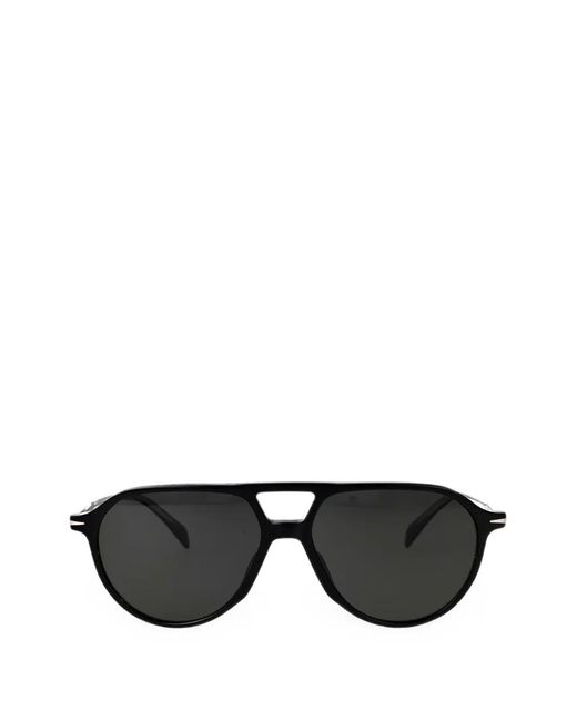 David Beckham Black Pilot-Frame Sunglasses for men