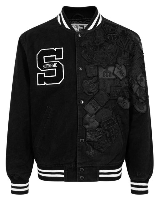 supreme varsity jacket black