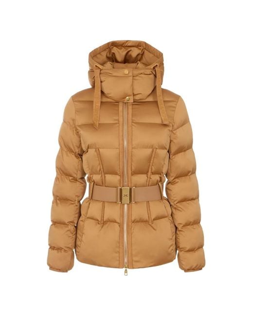 Elisabetta Franchi Brown Down Jacket