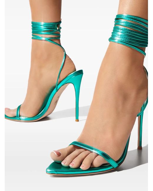 Femme LA Green 120Mm London Lace-Up Sandals