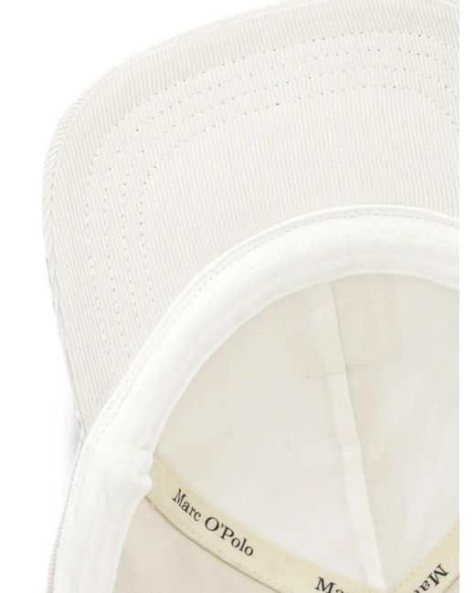 Marc O' Polo White Corduroy Logo-Patch Cap