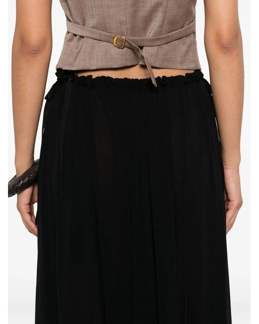 Philosophy Di Lorenzo Serafini Black Pleated Drawstring Skirt
