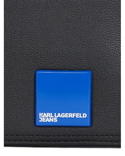 Karl Lagerfeld Blue Logo-Plaque Cross Body Bag