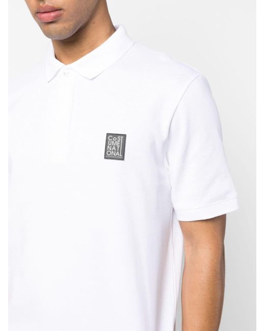 Polo en piqué à patch logo CoSTUME NATIONAL pour homme en coloris White