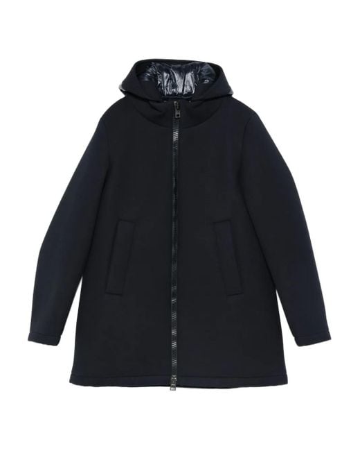 Herno Blue Hooded Zip-Fastening Jacket