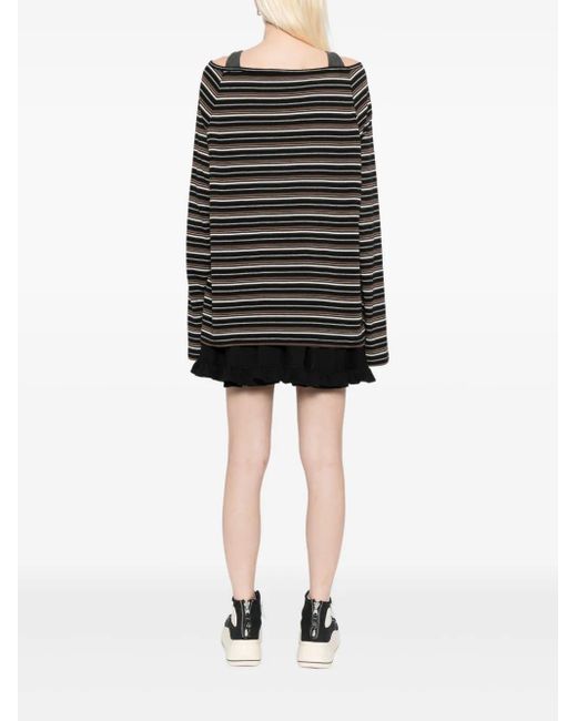 Mini Cream Black Logo-Embroidered T-Shirt And Skirt Set