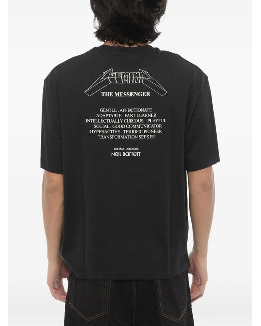 Neil Barrett Black Graphic-Print T-Shirt for men