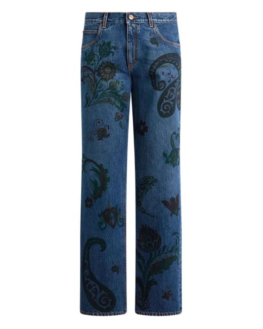メンズ Etro ペイズリー ジーンズ Blue
