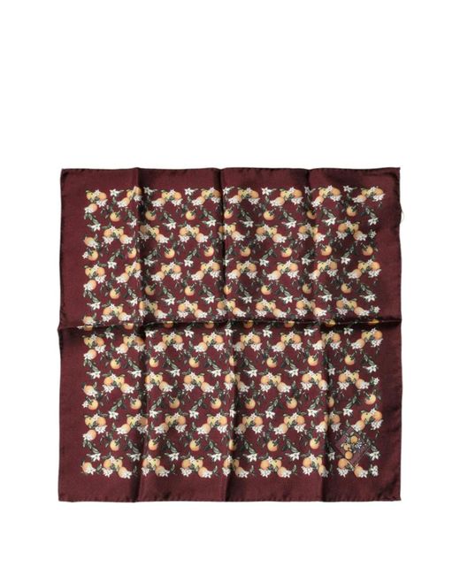 Dolce & Gabbana Purple Print Silk Pocket Square for men