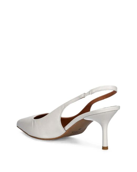 JONAK PARIS White Diamantine Pointed-Toe Slingback Pumps