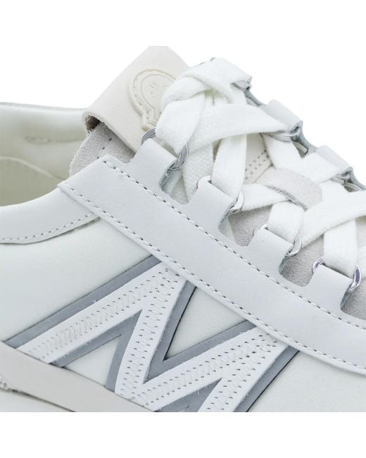 Moncler White Suede-Panelled Sneakers