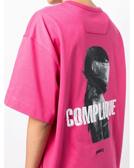 Juun.J Pink Compliqué Motif-Embroidered Cotton T-Shirt
