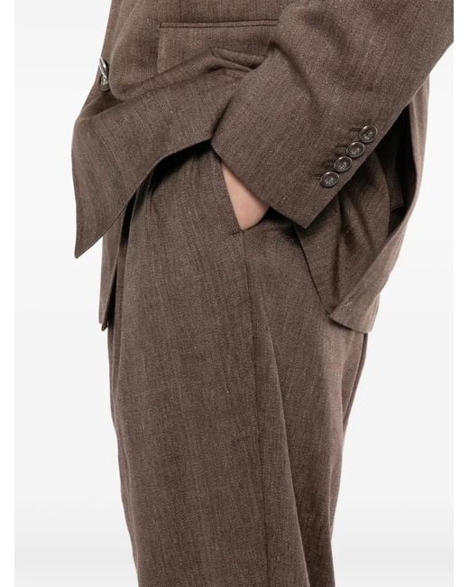 Brunello Cucinelli Brown Double-Breasted Suit for men
