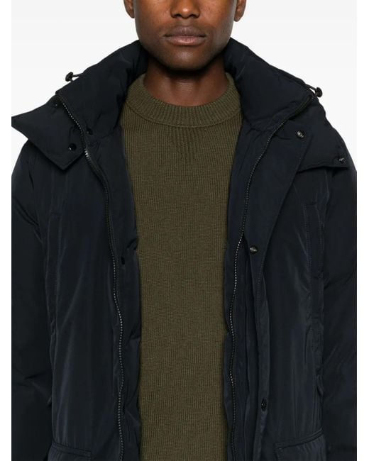 Stone Island Blue Compass-Badge Hooded Jacket for men