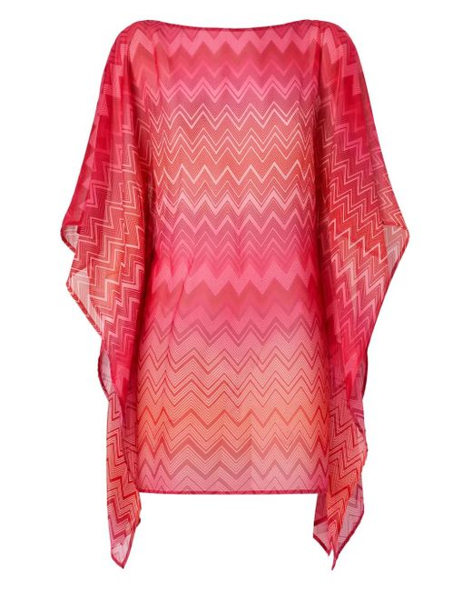 Missoni ジグザグ リゾートワンピース Red
