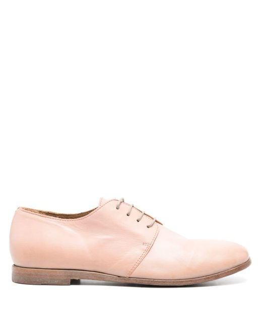 Moma Pink Leather Lace-up Shoes