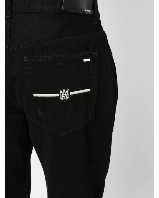 Amiri Black Five-Pocket Straight Jeans for men