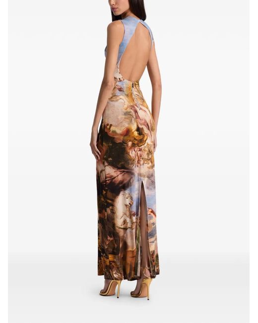 Alice + Olivia Metallic Open Back Sleeveless Maxi Dress