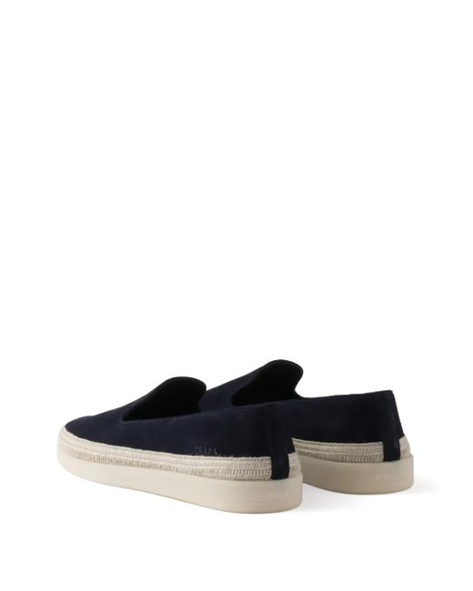 Prada Blue Suede Loafers for men