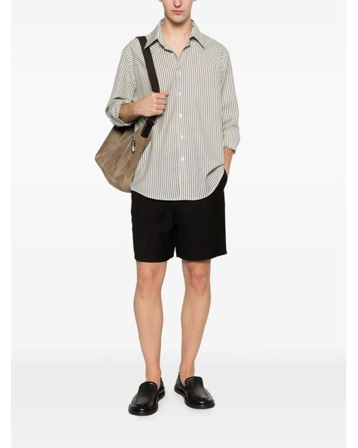 AMI Black Elasticated Shorts for men