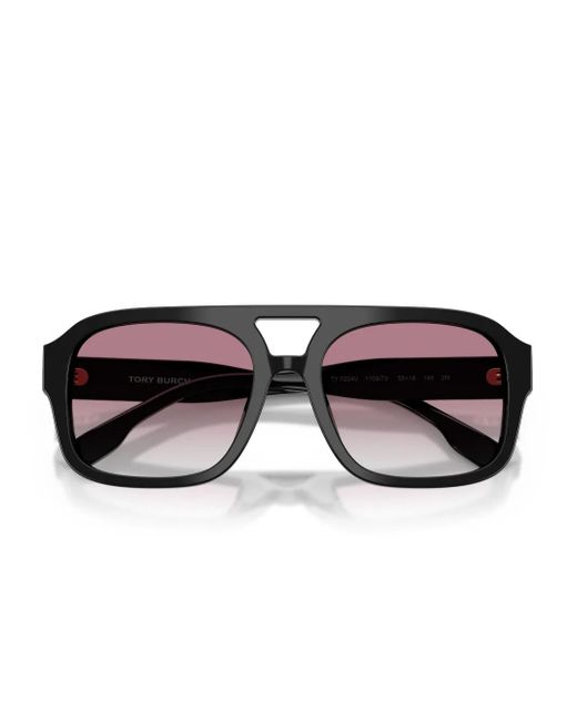 Tory Burch Pink Double-Bridge Square-Frame Sunglasses
