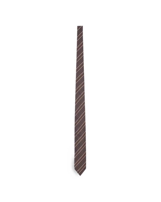 Lardini White Diagonal-Stripe Silk Tie for men