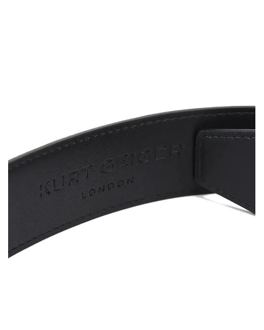 Kurt Geiger Black Eagle-Head Crystal-Embellished Belt