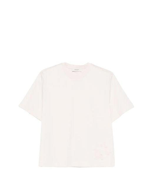 Agnona White Embroidered T-Shirt