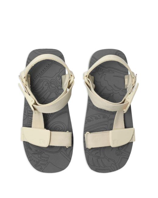 Burberry White Trek Touch-strap Sandals