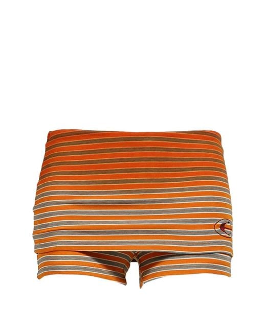 Anomalies Department Brown Gradient Striped Layered Shorts