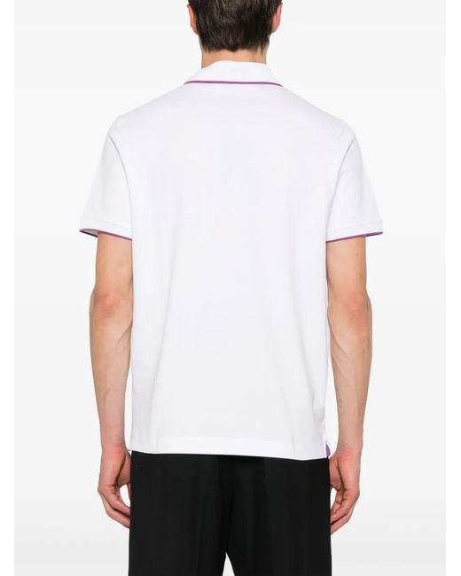 Paul & Shark White Cotton Polo for men
