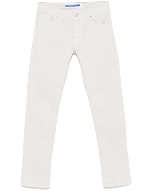 Jacob Cohen White Nick Slim Fit Trousers for men