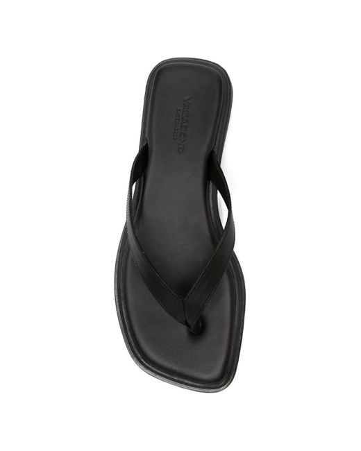 Vagabond Black Izzy Leather Flip-Flops